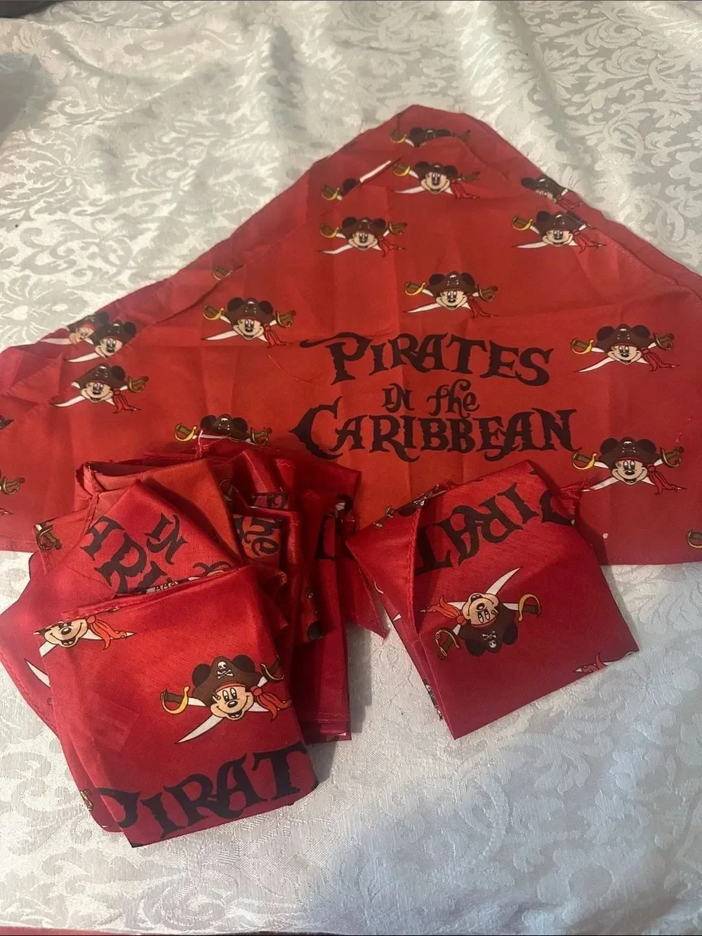 Disney Red Pirates in tbe Caribbean Bandana with Mickey Pirate Print (20)